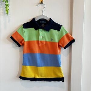 Polo by Ralph Lauren Kids 100% Cotton Bold Striped Short Sleeve Polo 24 Months